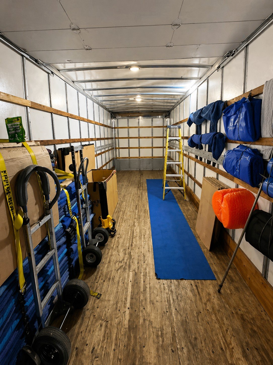 Packing supplies and materials prepared for a Four Pillars Moving job